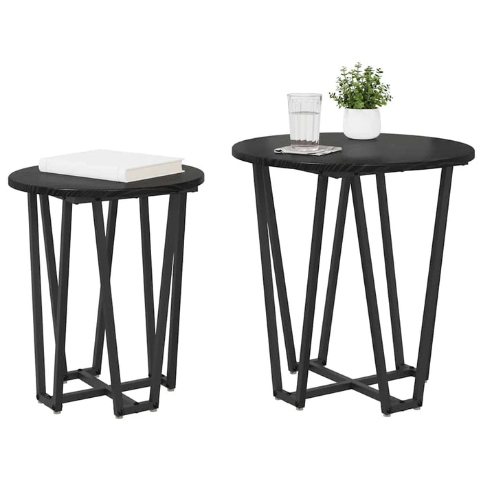 Set măsuțe laterale 2 pcs Stejar negru 50 x 50 x 50.5 cm - WALTI WALTI