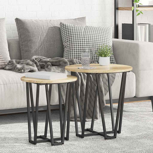 Set măsuțe laterale 2 pcs Stejar Sonoma și Negru - WALTI WALTI