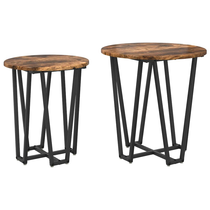 Set măsuțe laterale 2 pcs Stejar afumat și Negru - WALTI WALTI