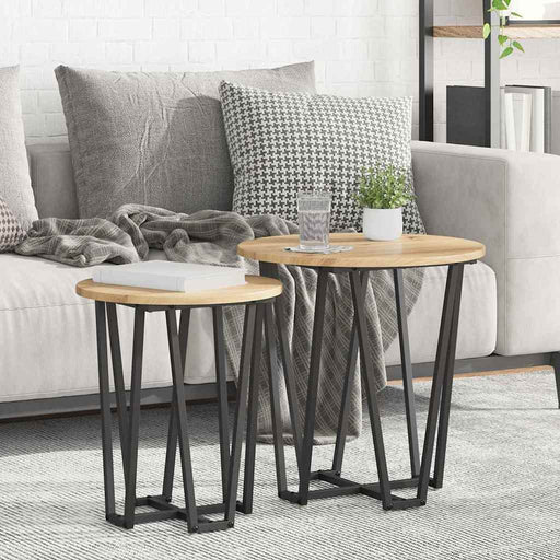 Set măsuțe laterale 2 pcs Stejar Artisan și Negru - WALTI WALTI