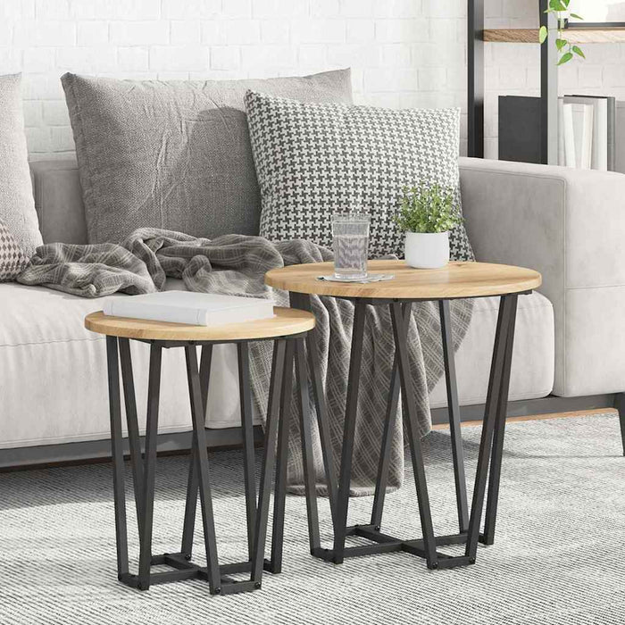 Set măsuțe laterale 2 pcs Stejar Artisan și Negru - WALTI WALTI