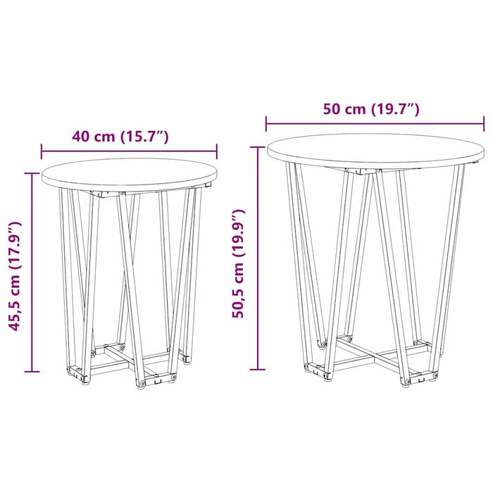 Set măsuțe laterale 2 pcs Stejar Artisan și Negru - WALTI WALTI