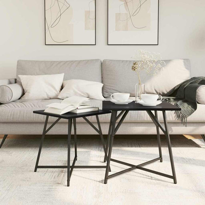 Set măsuțe laterale 2 pcs Stejar negru 50 x 50 x 50 cm - WALTI WALTI
