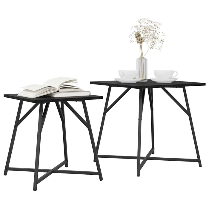 Set măsuțe laterale 2 pcs Stejar negru 50 x 50 x 50 cm - WALTI WALTI