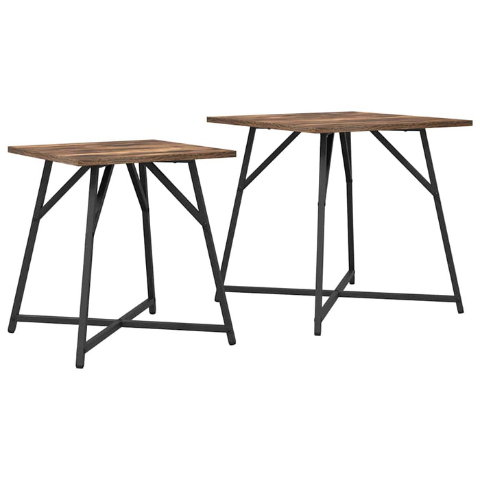 Set măsuțe laterale 2 pcs Stejar afumat și Negru - WALTI WALTI