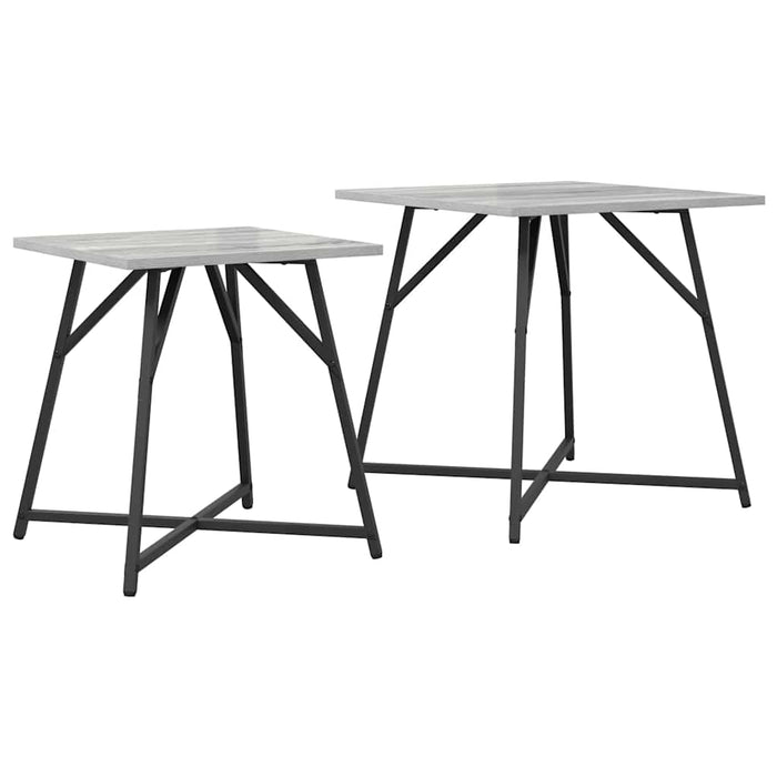 Set măsuțe laterale 2 pcs Gri sonoma și Negru 50 x 50 x 50 cm - WALTI WALTI