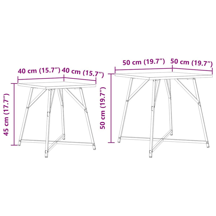 Set măsuțe laterale 2 pcs Stejar Artisan și Negru - WALTI WALTI
