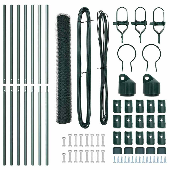 Îngrădire cu stâlpi Verde 1 x 10 m otel acoperit cu PVC - WALTI WALTI