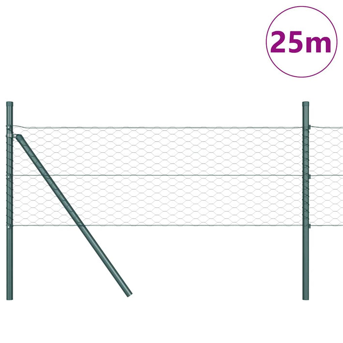Îngrădire cu stâlpi Verde 0.4 x 25 m otel acoperit cu PVC - WALTI WALTI
