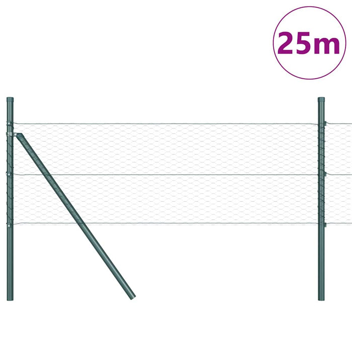 Îngrădire cu stâlpi Verde 0.8 x 25 m otel acoperit cu PVC - WALTI WALTI