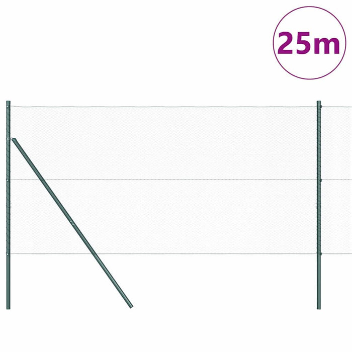 Îngrădire cu stâlpi Verde 1 x 25 m otel acoperit cu PVC - WALTI WALTI