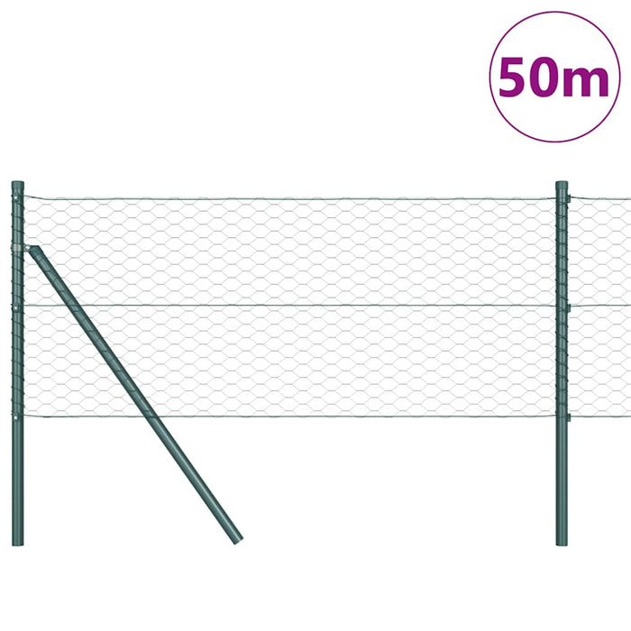 Îngrădire cu stâlpi Verde 0.6 x 50 m otel acoperit cu PVC - WALTI WALTI