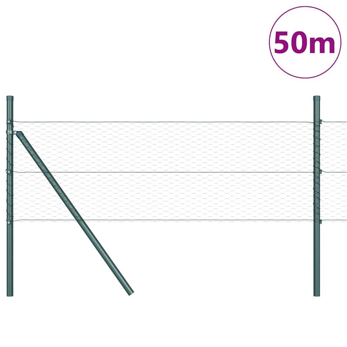Îngrădire cu stâlpi Verde 0.8 x 50 m otel acoperit cu PVC - WALTI WALTI