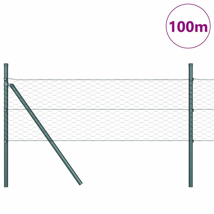 Îngrădire cu stâlpi Verde 0.4 x 100 m otel acoperit cu PVC - WALTI WALTI