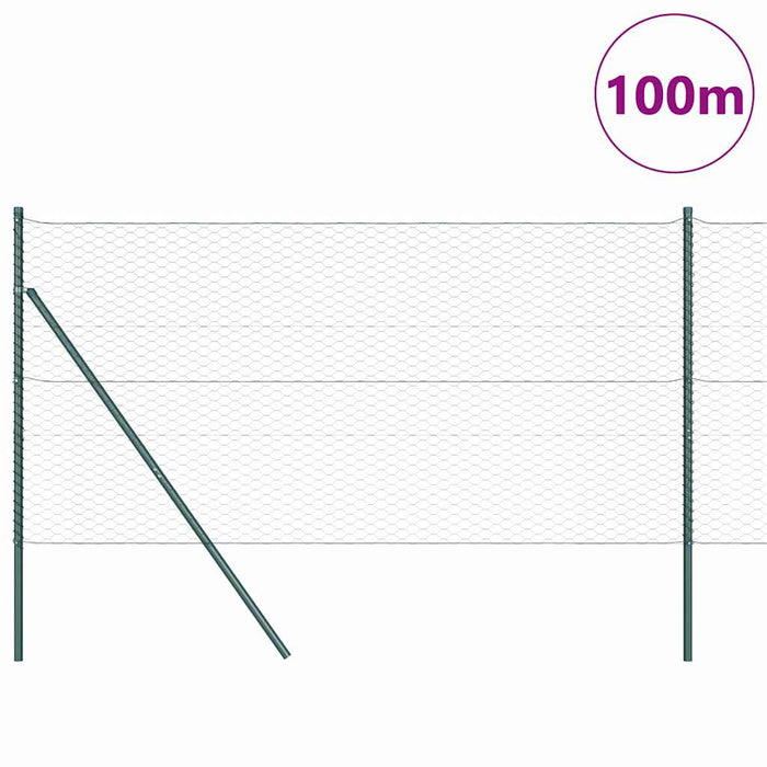 Îngrădire cu stâlpi Verde 1.4 x 100 m otel acoperit cu PVC - WALTI WALTI