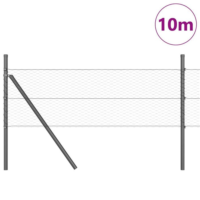 Îngrădire cu stâlpi Gri 0.4 x 10 m otel acoperit cu PVC - WALTI WALTI