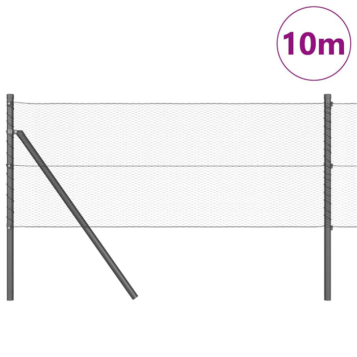 Îngrădire cu stâlpi Gri 0.6 x 10 m otel acoperit cu PVC - WALTI WALTI