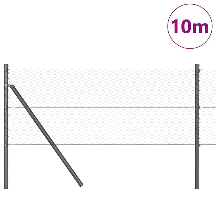 Îngrădire cu stâlpi Gri 0.6 x 10 m otel acoperit cu PVC - WALTI WALTI