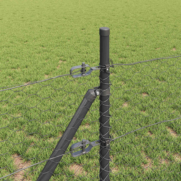 Stâlp de gard. Gri 10 x 0,8 m (plasă de 36 mm) Oțel și PVC - WALTI WALTI