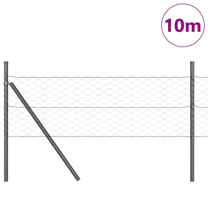 Îngrădire cu stâlpi Gri 0.8 x 10 m otel acoperit cu PVC - WALTI WALTI