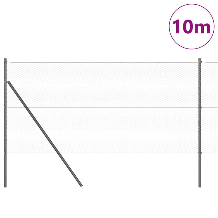 Îngrădire cu stâlpi Gri 1 x 10 m otel acoperit cu PVC - WALTI WALTI