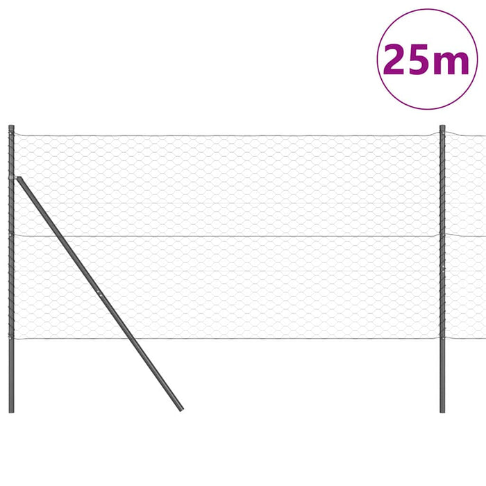 Îngrădire cu stâlpi Gri 1.2 x 25 m otel acoperit cu PVC - WALTI WALTI