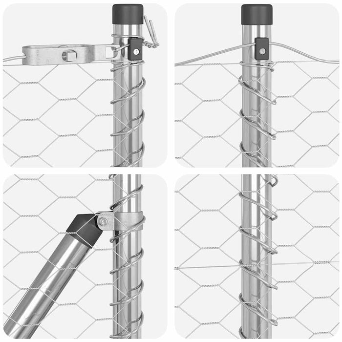 Îngrădire cu stâlpi Argintiu 0.5 x 10 m otel acoperit cu PVC - WALTI WALTI