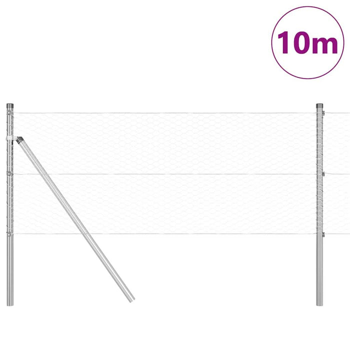 Îngrădire cu stâlpi Argintiu 0.6 x 10 m otel acoperit cu PVC - WALTI WALTI
