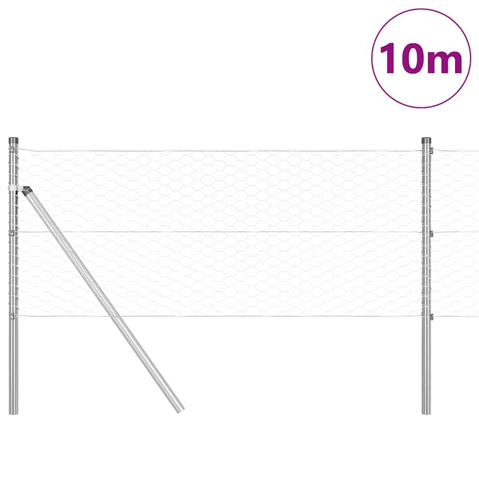 Îngrădire cu stâlpi Argintiu 0.6 x 10 m otel acoperit cu PVC - WALTI WALTI