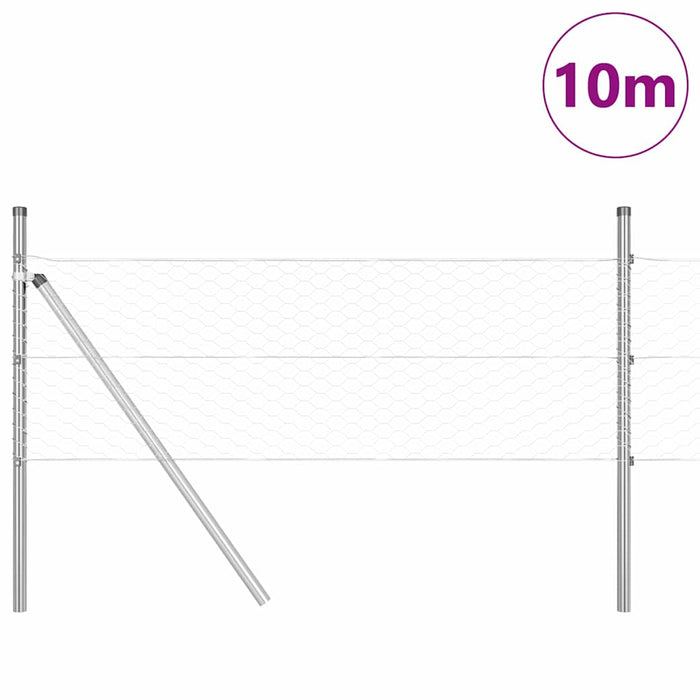 Îngrădire cu stâlpi Argintiu 0.8 x 10 m otel acoperit cu PVC - WALTI WALTI