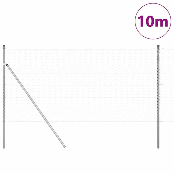 Îngrădire cu stâlpi Argintiu 1 x 10 m otel acoperit cu PVC - WALTI WALTI