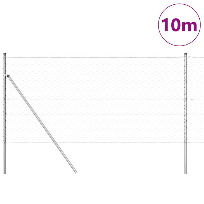 Îngrădire cu stâlpi Argintiu 1.2 x 10 m otel acoperit cu PVC - WALTI WALTI
