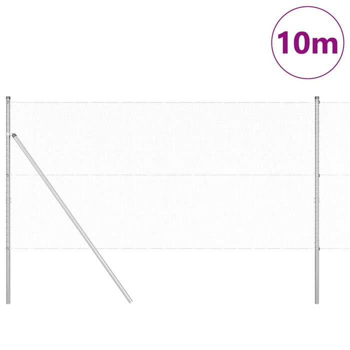 Îngrădire cu stâlpi Argintiu 1.4 x 10 m otel acoperit cu PVC - WALTI WALTI