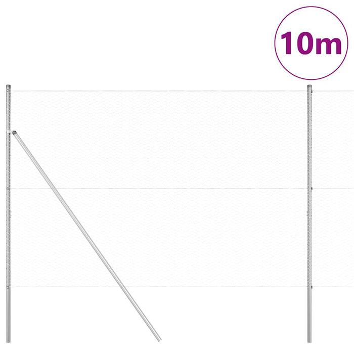 Îngrădire cu stâlpi Argintiu 1.6 x 10 m otel acoperit cu PVC - WALTI WALTI