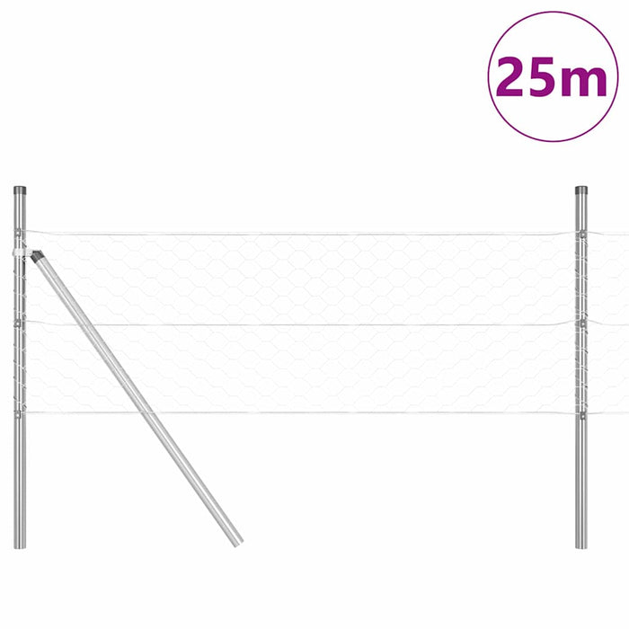 Îngrădire cu stâlpi Argintiu 0.4 x 25 m otel acoperit cu PVC - WALTI WALTI