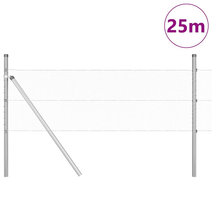 Îngrădire cu stâlpi Argintiu 0.5 x 25 m otel acoperit cu PVC - WALTI WALTI