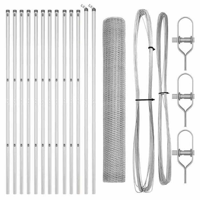 Îngrădire cu stâlpi Argintiu 1.2 x 25 m otel acoperit cu PVC - WALTI WALTI