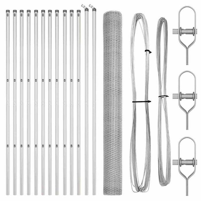 Îngrădire cu stâlpi Argintiu 1.5 x 25 m otel acoperit cu PVC - WALTI WALTI