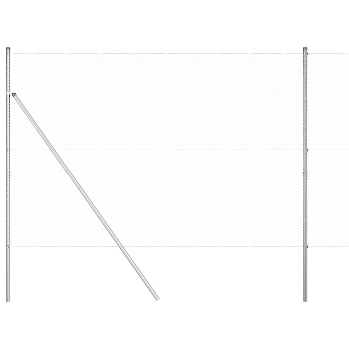 Îngrădire cu stâlpi Argintiu 1.6 x 25 m otel acoperit cu PVC - WALTI WALTI
