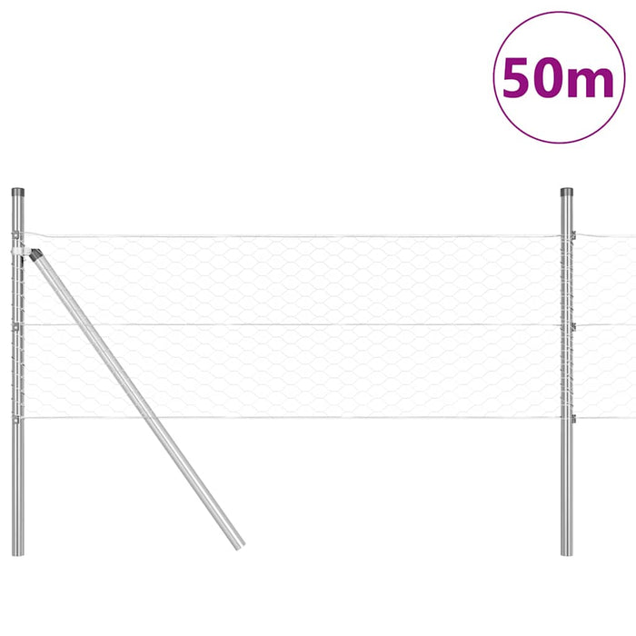 Îngrădire cu stâlpi Argintiu 0.4 x 50 m otel acoperit cu PVC - WALTI WALTI
