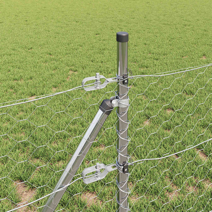 Stâlp de gard. Argintiu 50 x 0,5 m (plasă de 50 mm) Oțel - WALTI WALTI