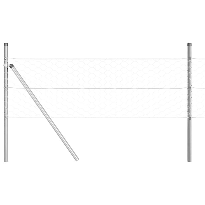 Îngrădire cu stâlpi Argintiu 0.8 x 50 m otel acoperit cu PVC - WALTI WALTI