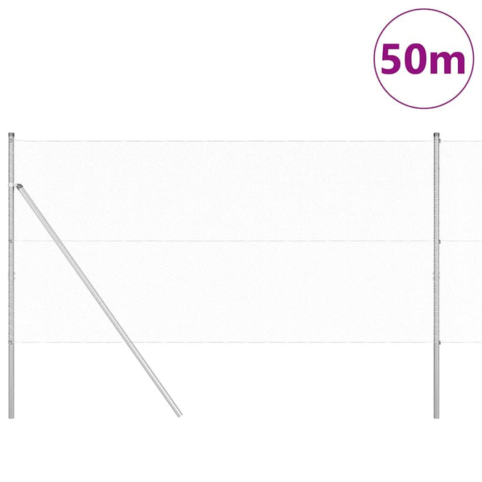 Îngrădire cu stâlpi Argintiu 1.2 x 50 m otel acoperit cu PVC - WALTI WALTI