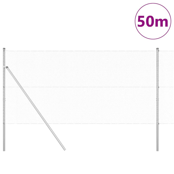 Îngrădire cu stâlpi Argintiu 1.4 x 50 m otel acoperit cu PVC - WALTI WALTI