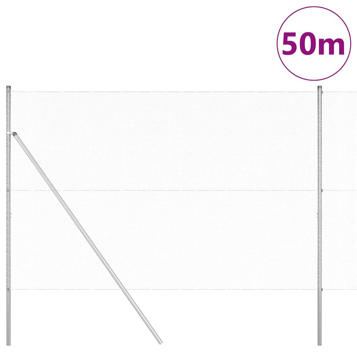 Îngrădire cu stâlpi Argintiu 1.5 x 50 m otel acoperit cu PVC - WALTI WALTI