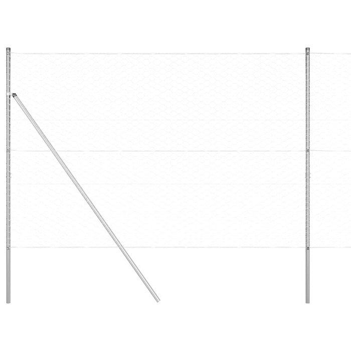 Îngrădire cu stâlpi Argintiu 1.5 x 50 m otel acoperit cu PVC - WALTI WALTI