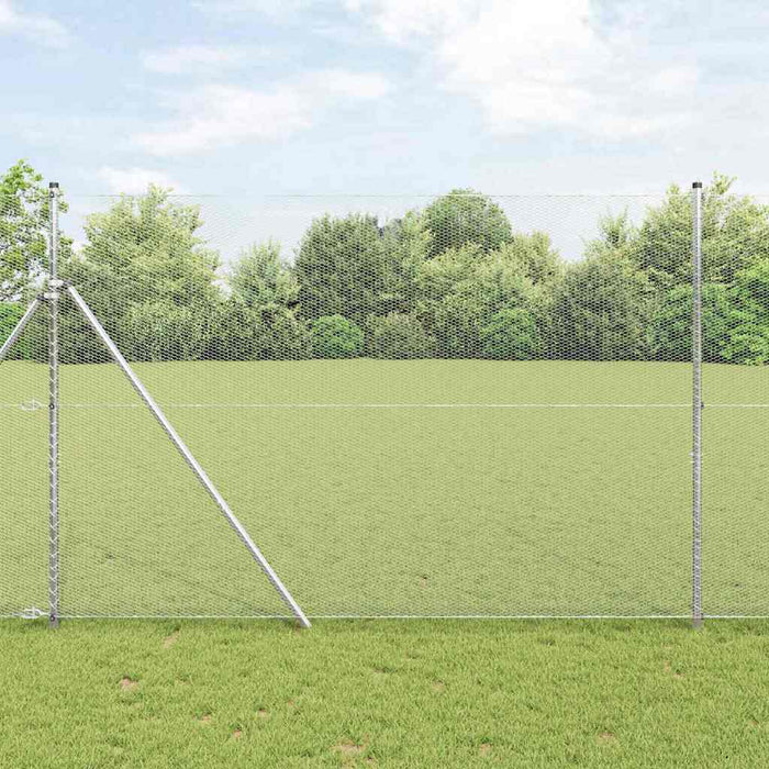 Îngrădire cu stâlpi Argintiu 1.6 x 50 m otel acoperit cu PVC - WALTI WALTI