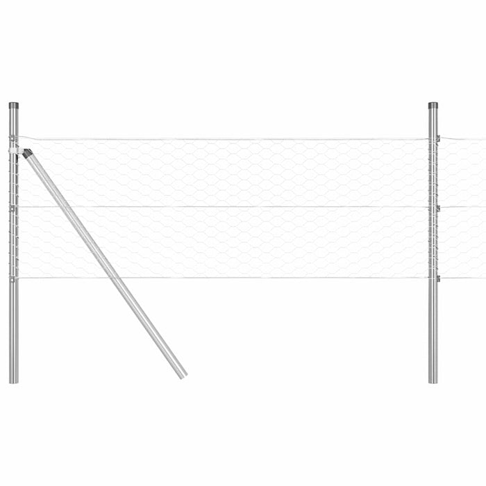 Îngrădire cu stâlpi Argintiu 0.4 x 100 m otel acoperit cu PVC - WALTI WALTI