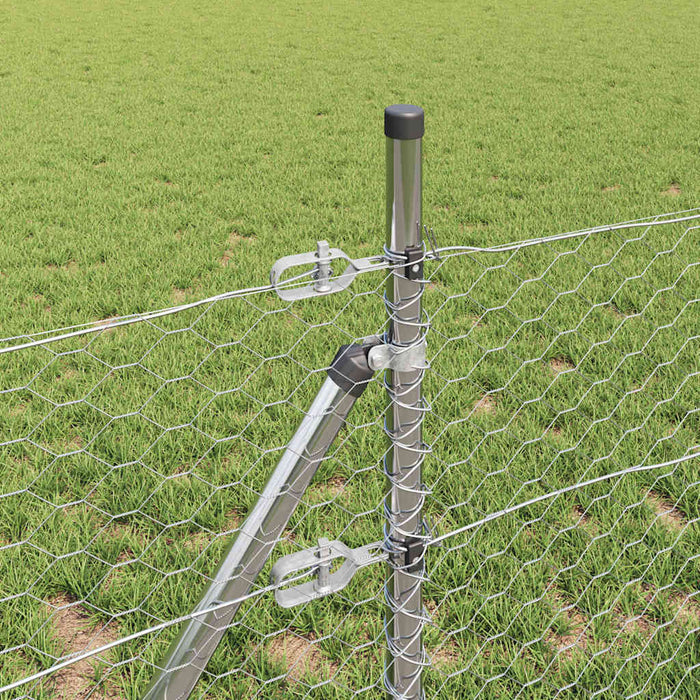 Fixare pentru gard hexagonal 100 x 0,5 m Oțel Galvanizat Plasă WALTI