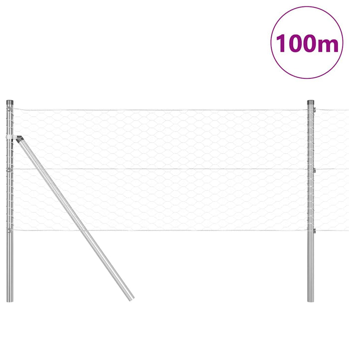 Îngrădire cu stâlpi Argintiu 0.6 x 100 m otel acoperit cu PVC - WALTI WALTI